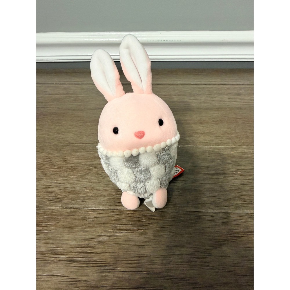 Douglas Cuddle Toys Pink Macaroon Bunny‎ Plush Checkered Egg Easter 5.5" Toy